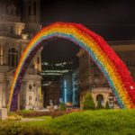 Rainbow sculpture Warsaw